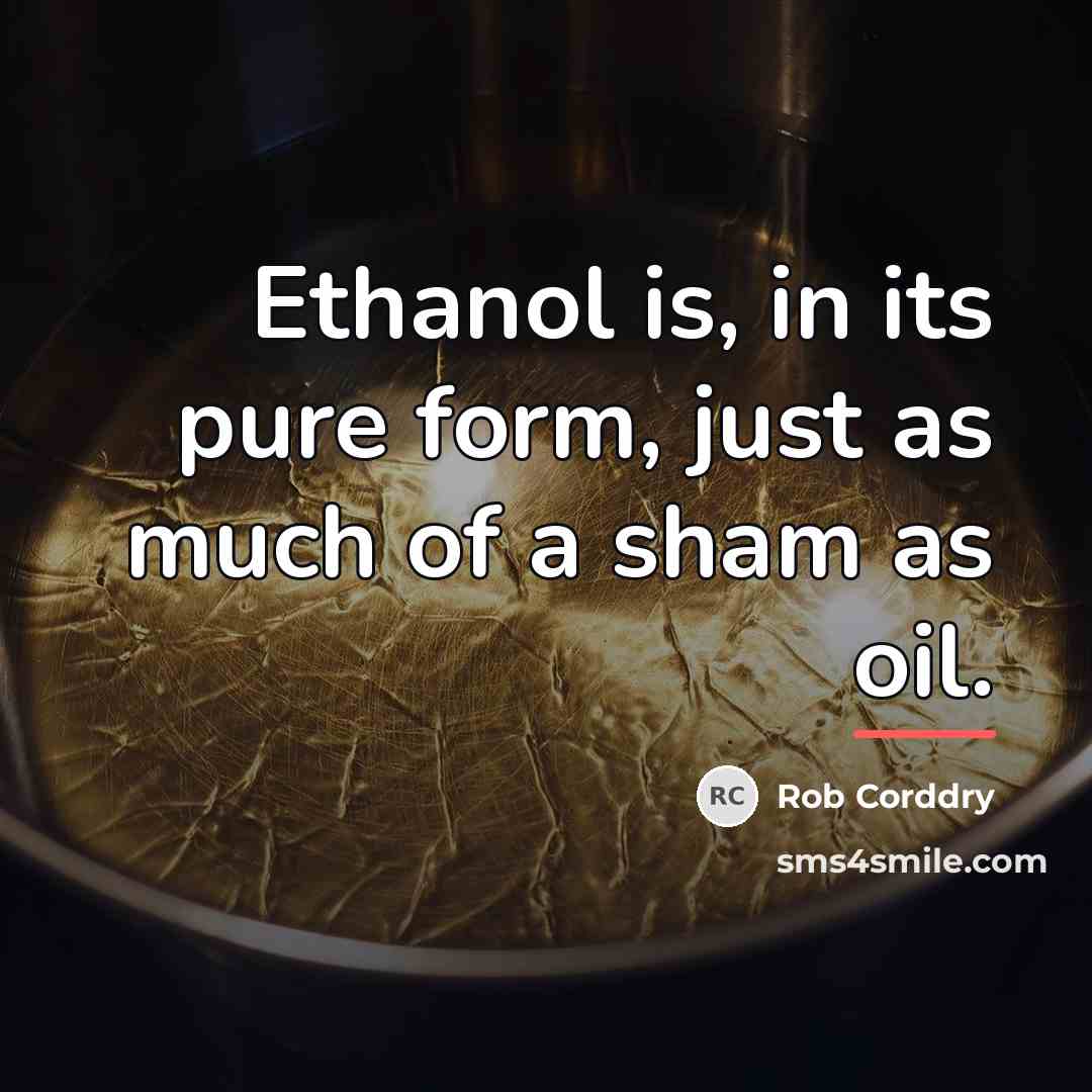 “Ethanol is, in its pure form, just as much of…” quote by Rob Corddry