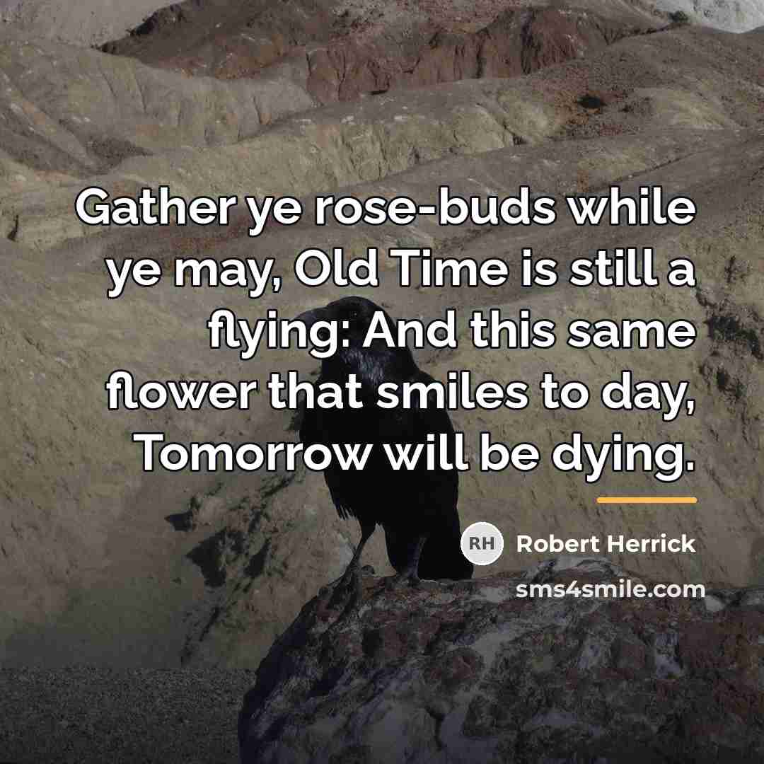 “Gather ye rose-buds while ye may, Old Time is still…” quote by Robert Herrick