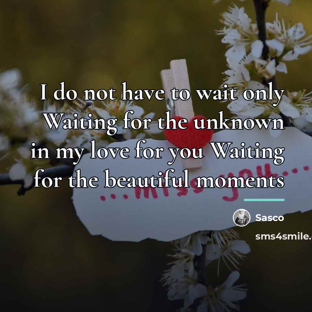 “I do not have to wait only Waiting for the…” quote by Sasco