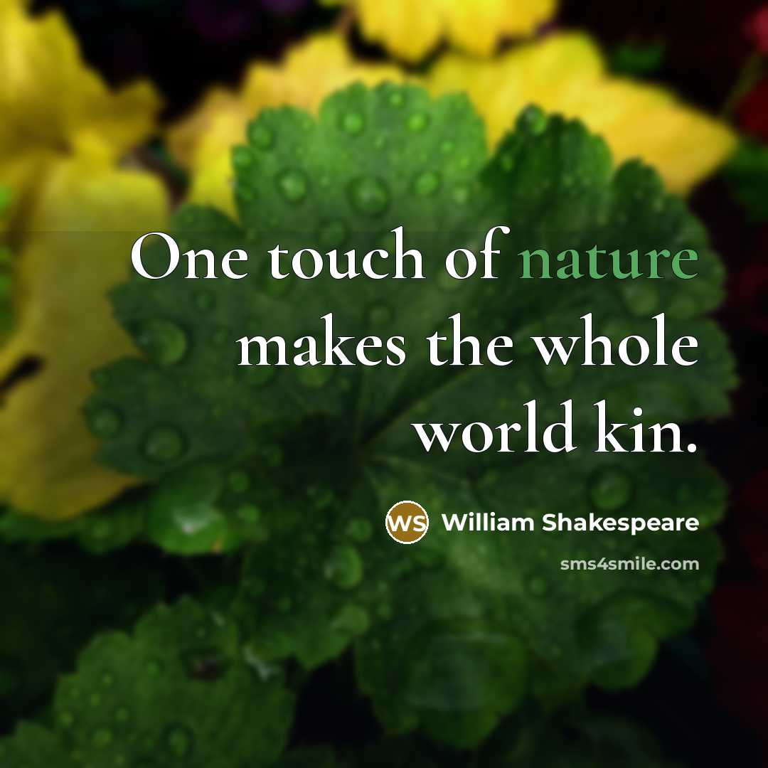 “One touch of nature makes the whole world kin.…” quote by William Shakespeare