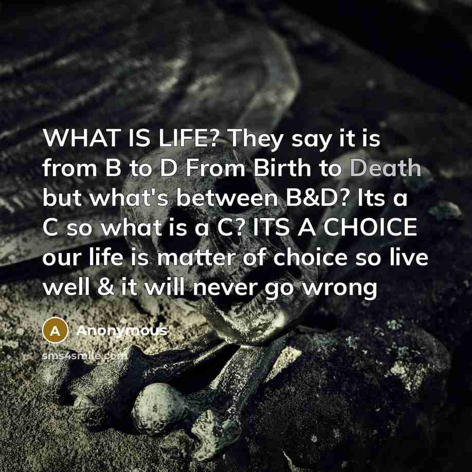 “WHAT IS LIFE? They say it is from B to…” quote by Anonymous