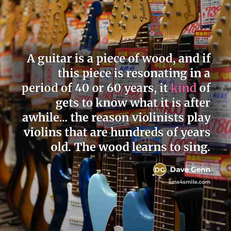 “A guitar is a piece of wood, and if this…” quote by Dave Genn