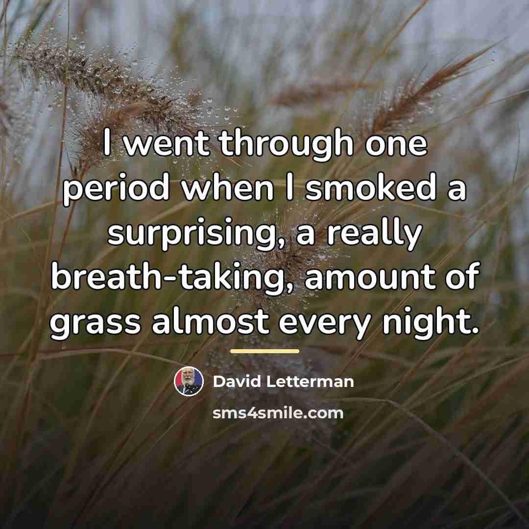 “I went through one period when I smoked a surprising,…” quote by David Letterman
