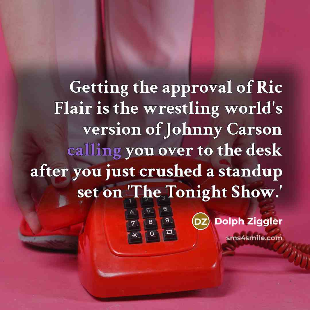 “Getting the approval of Ric Flair is the wrestling world's…” quote by Dolph Ziggler