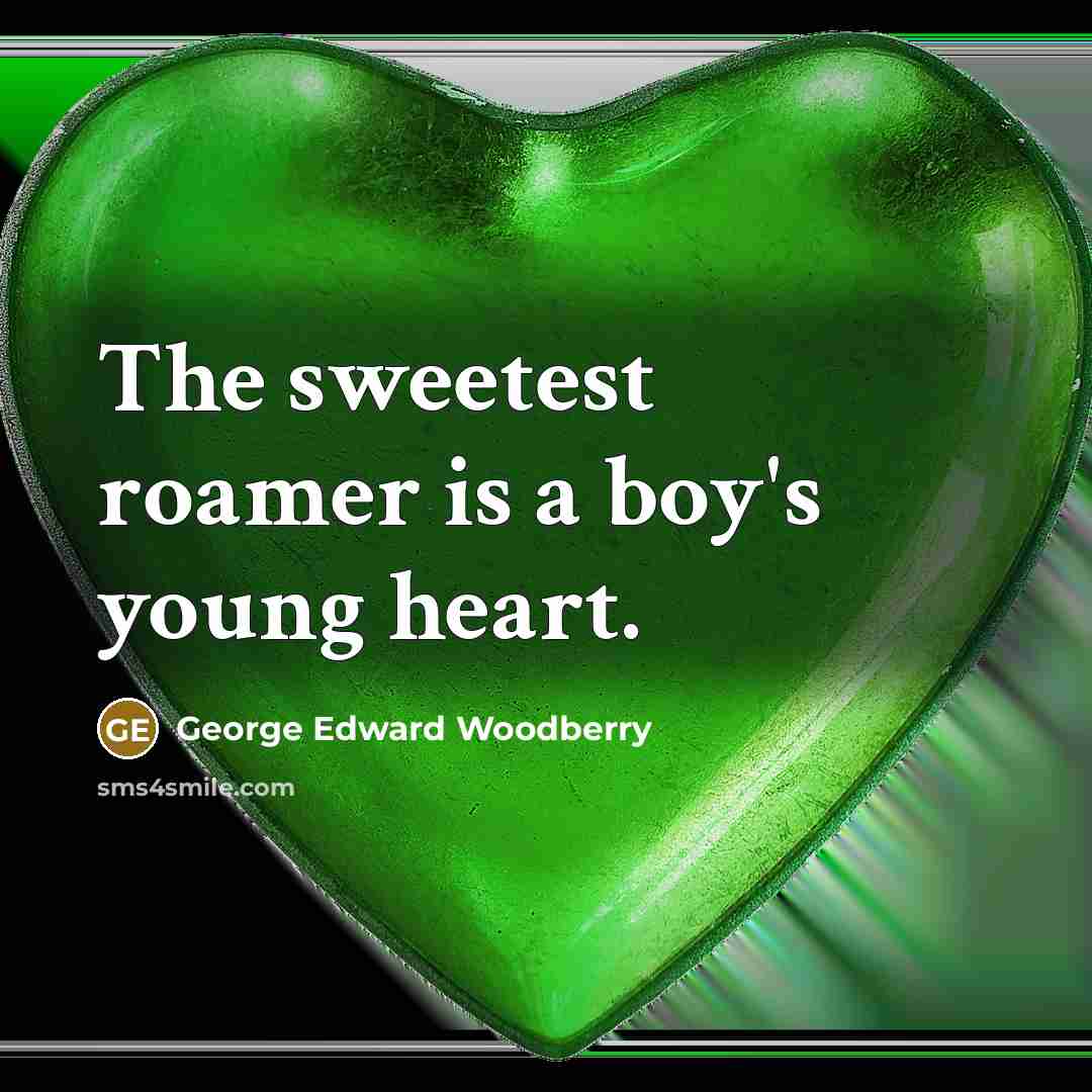 “The sweetest roamer is a boy's young heart.…” quote by George Edward Woodberry