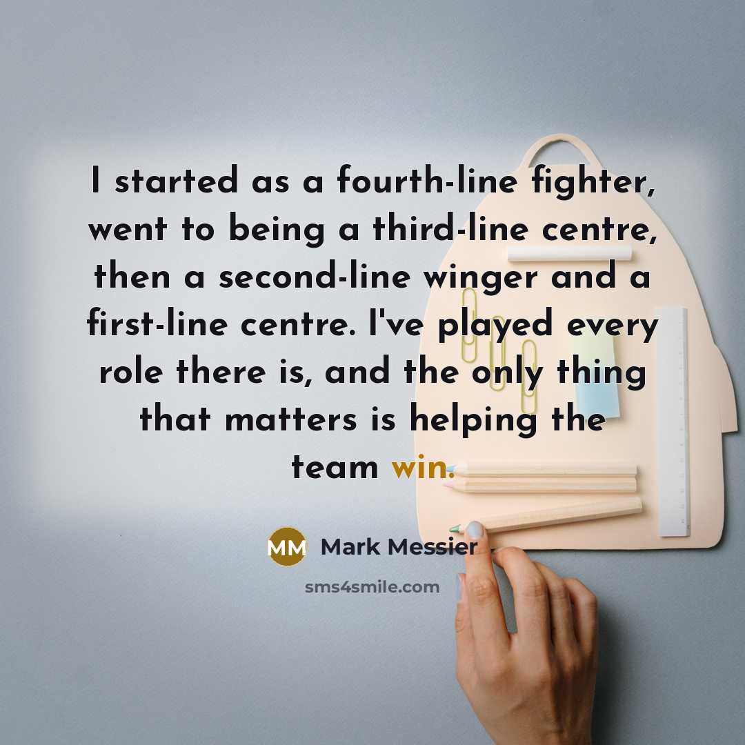 “I started as a fourth-line fighter, went to being a…” quote by Mark Messier