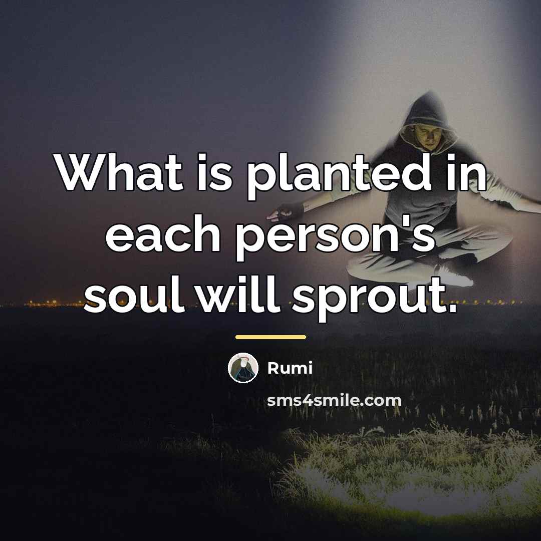 “What is planted in each person's soul will sprout.…” quote by Rumi