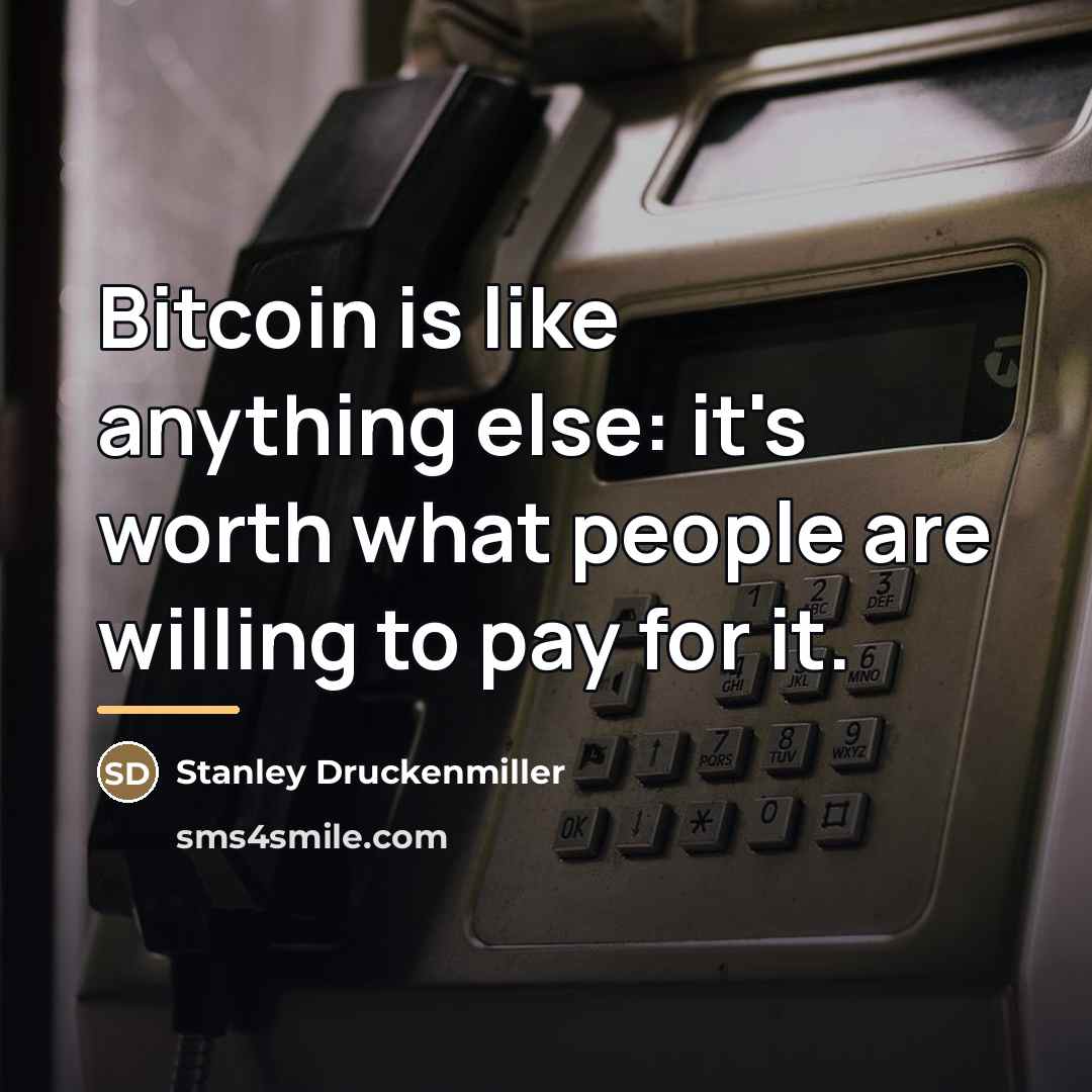 “Bitcoin is like anything else: it's worth what people are…” quote by Stanley Druckenmiller