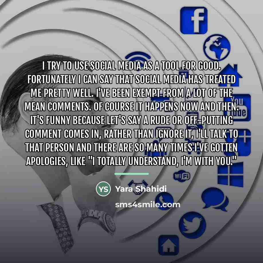 “I try to use social media as a tool for…” quote by Yara Shahidi