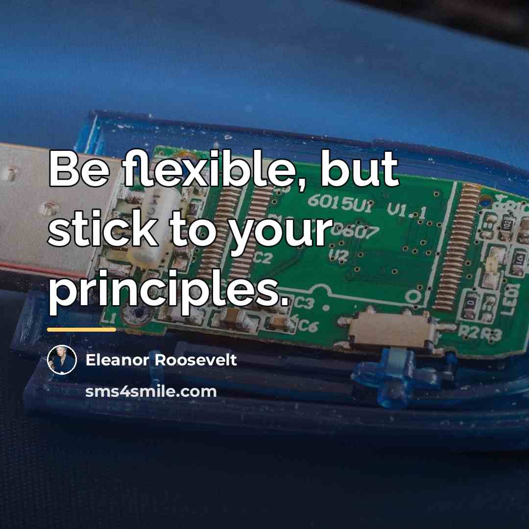 “Be flexible, but stick to your principles.…” quote by Eleanor Roosevelt