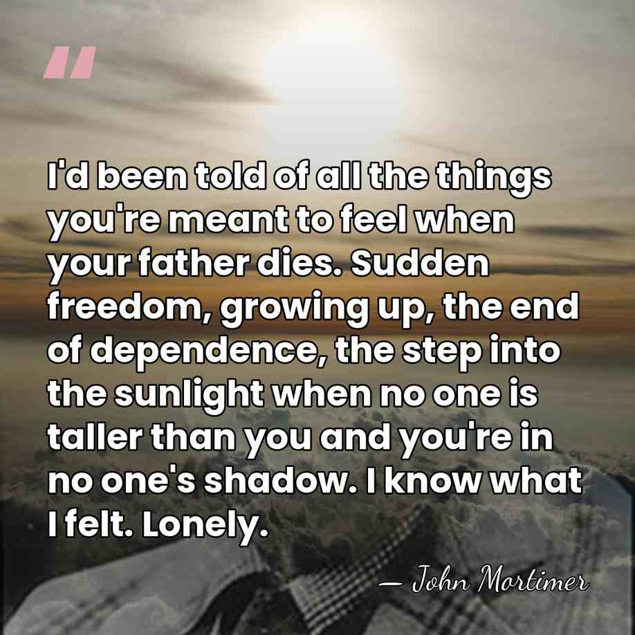 I'd been told of all the things you're meant to feel when&hellip; - John Mortimer