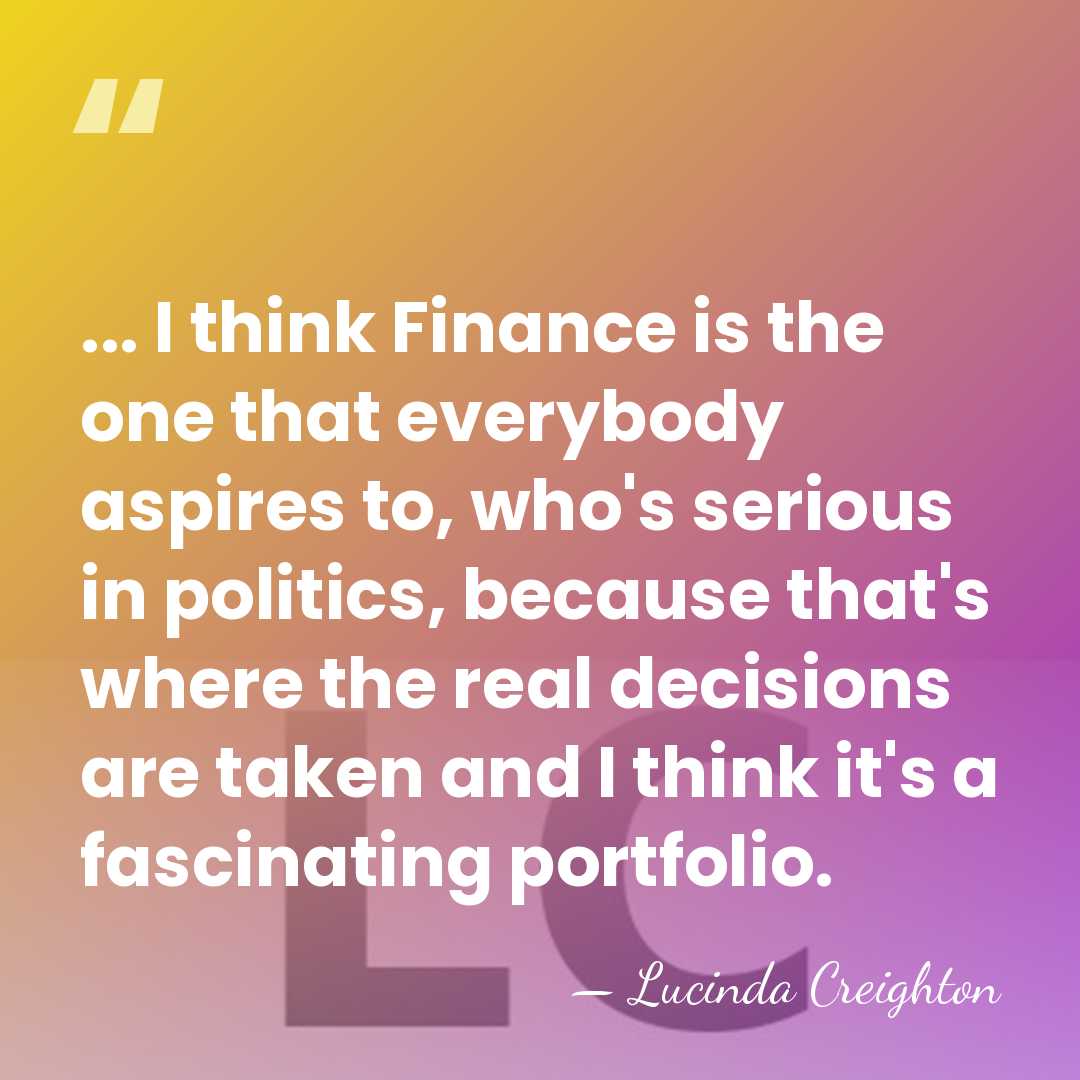 ... I think Finance is the one that everybody aspires to, who's&hellip; - Lucinda Creighton