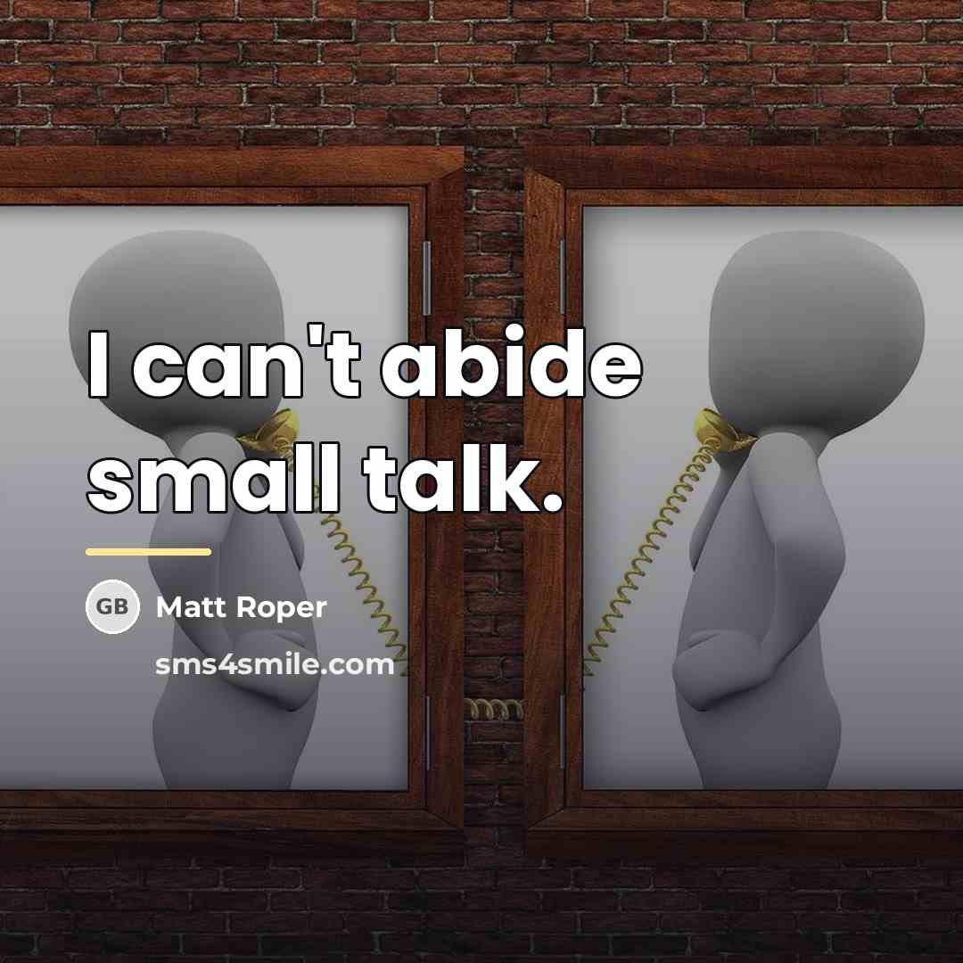 “I can't abide small talk.…” quote by Matt Roper