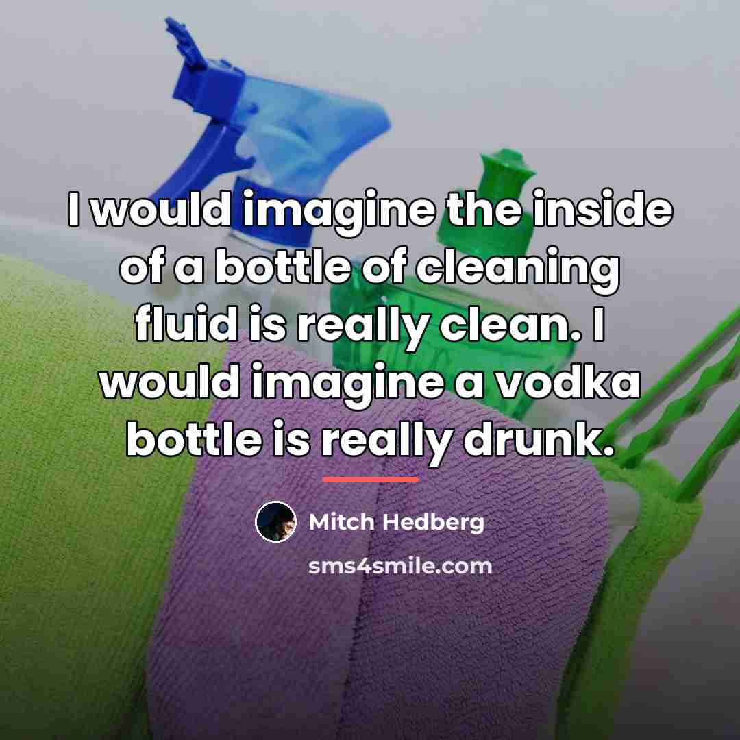 “I would imagine the inside of a bottle of cleaning…” quote by Mitch Hedberg