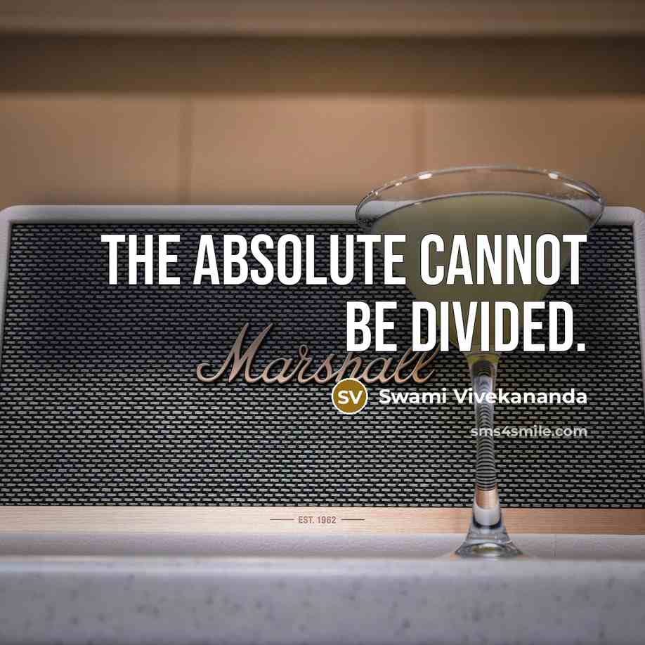 “The Absolute cannot be divided.” quote by Swami Vivekananda