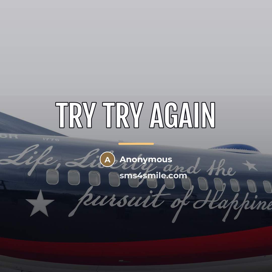 “TRY TRY AGAIN…” quote by Anonymous