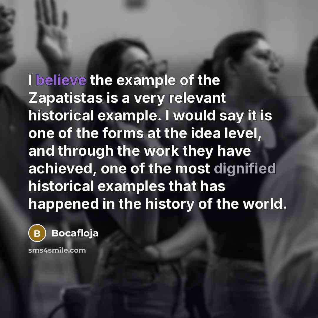 “I believe the example of the Zapatistas is a very…” quote by Bocafloja