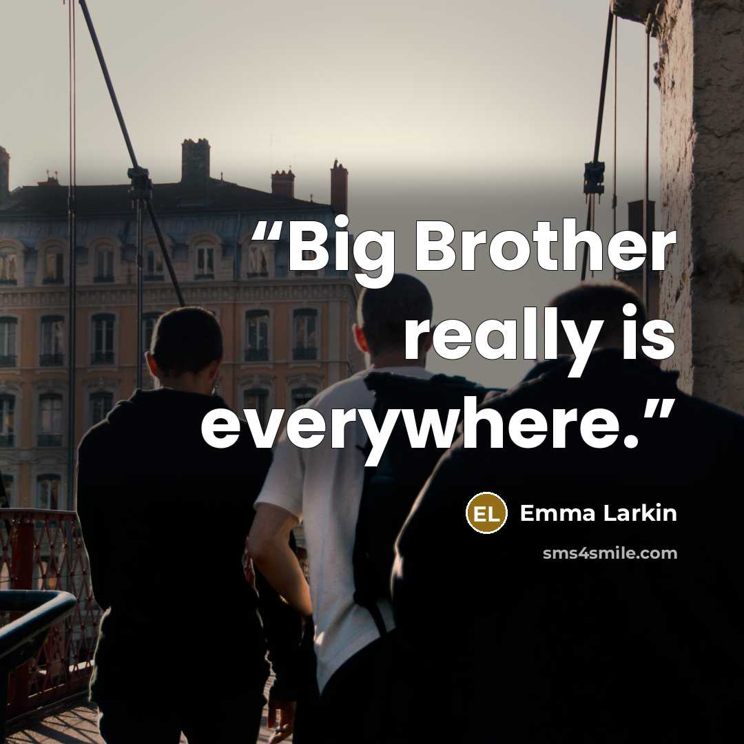 “Big Brother really is everywhere.” quote by Emma Larkin