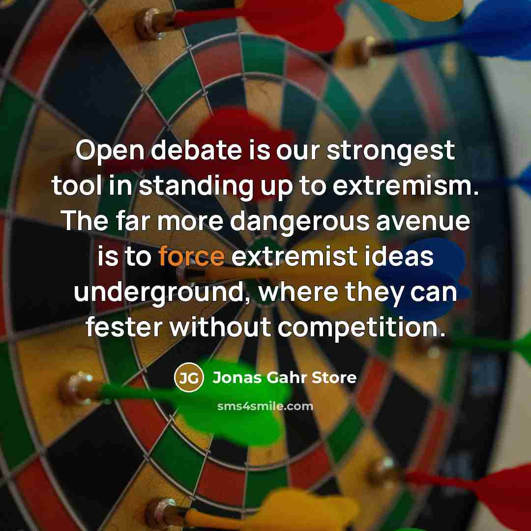 “Open debate is our strongest tool in standing up to…” quote by Jonas Gahr Store