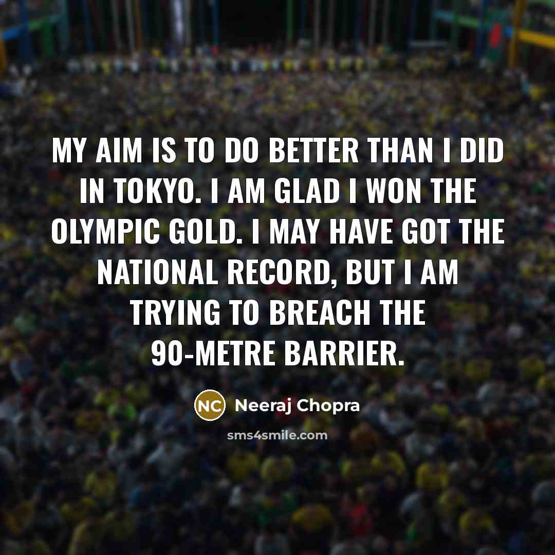 “My aim is to do better than I did in…” quote by Neeraj Chopra