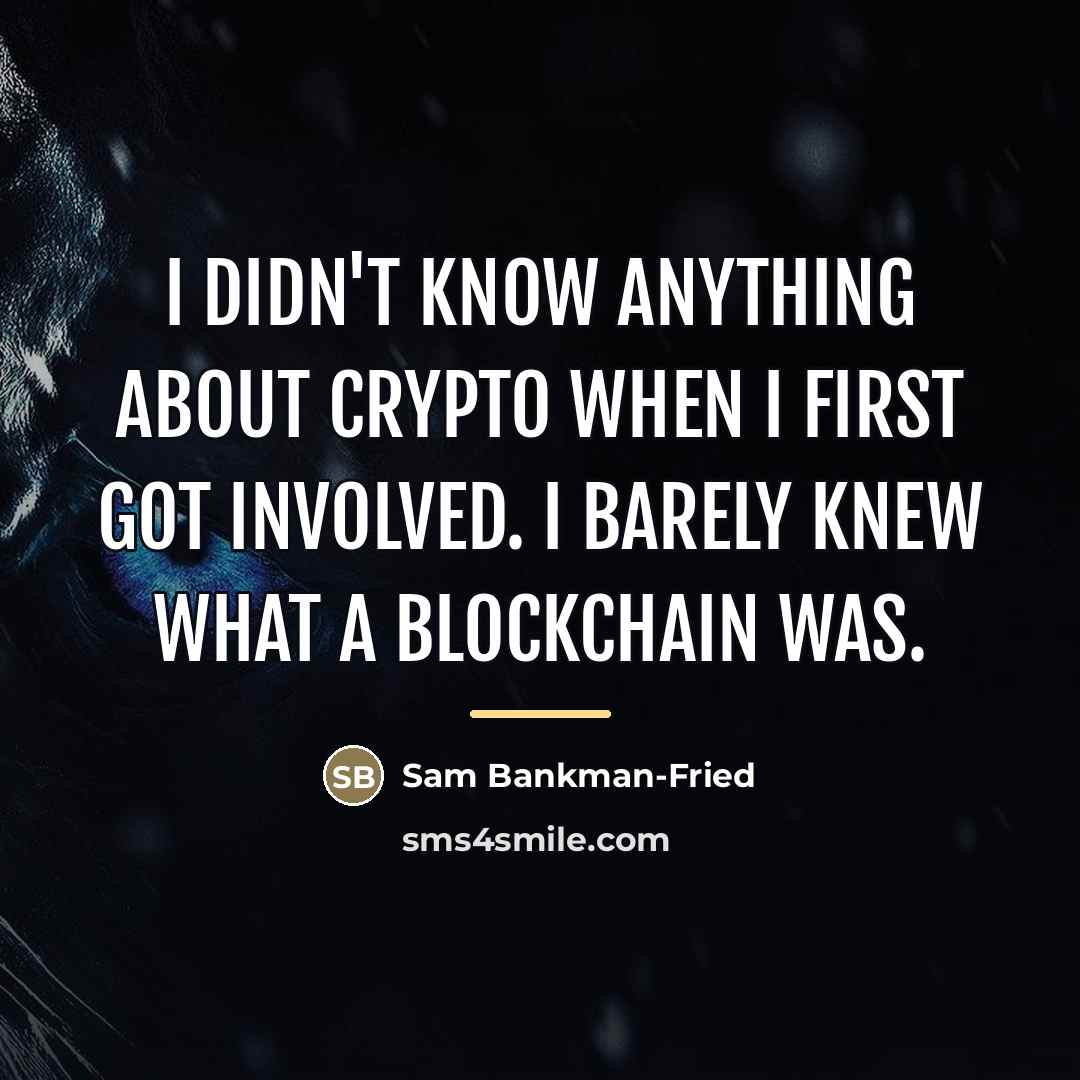 “I didn't know anything about crypto when I first got…” quote by Sam Bankman-Fried