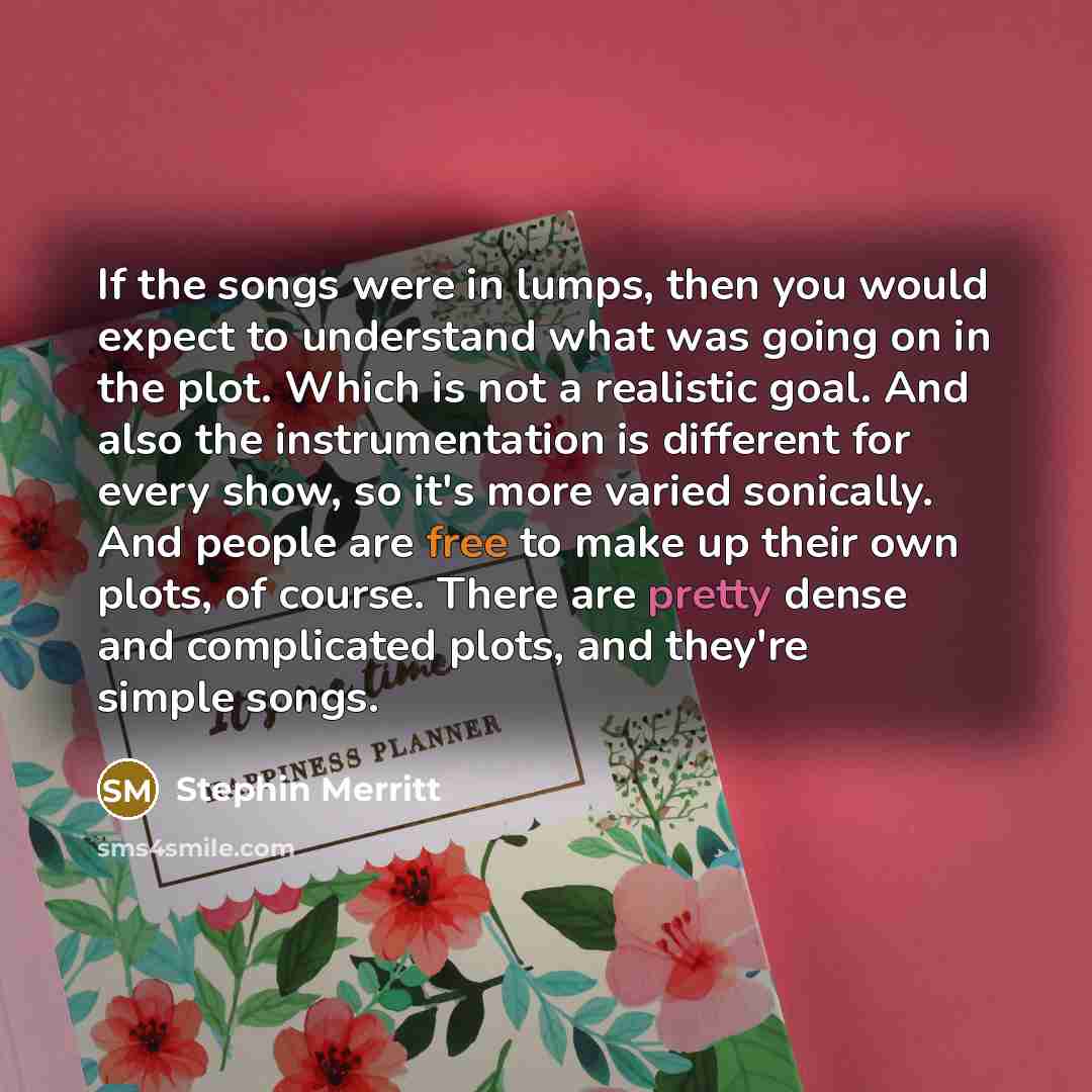 “If the songs were in lumps, then you would expect…” quote by Stephin Merritt