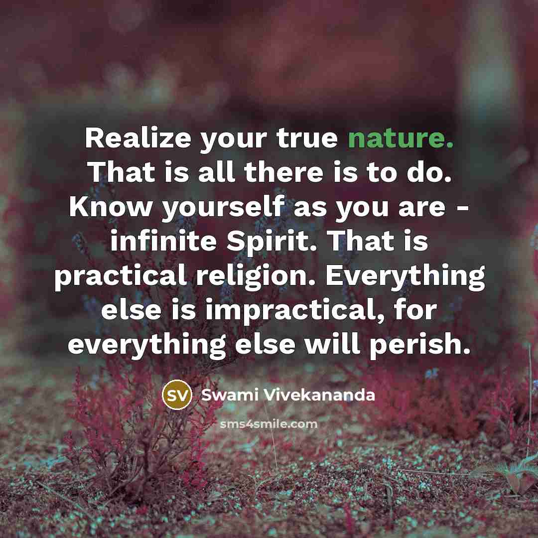 “Realize your true nature. That is all there is to…” quote by Swami Vivekananda
