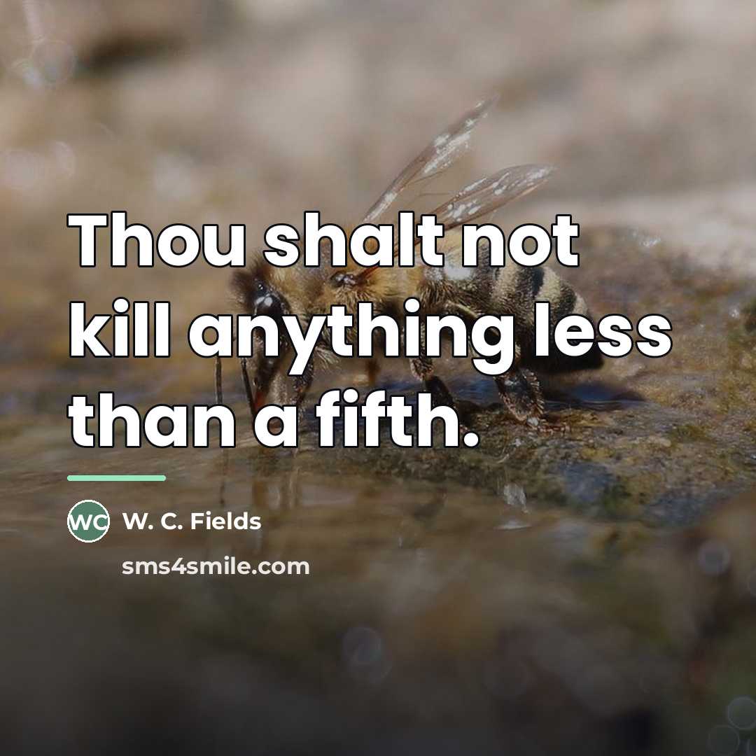 “Thou shalt not kill anything less than a fifth.…” quote by W. C. Fields