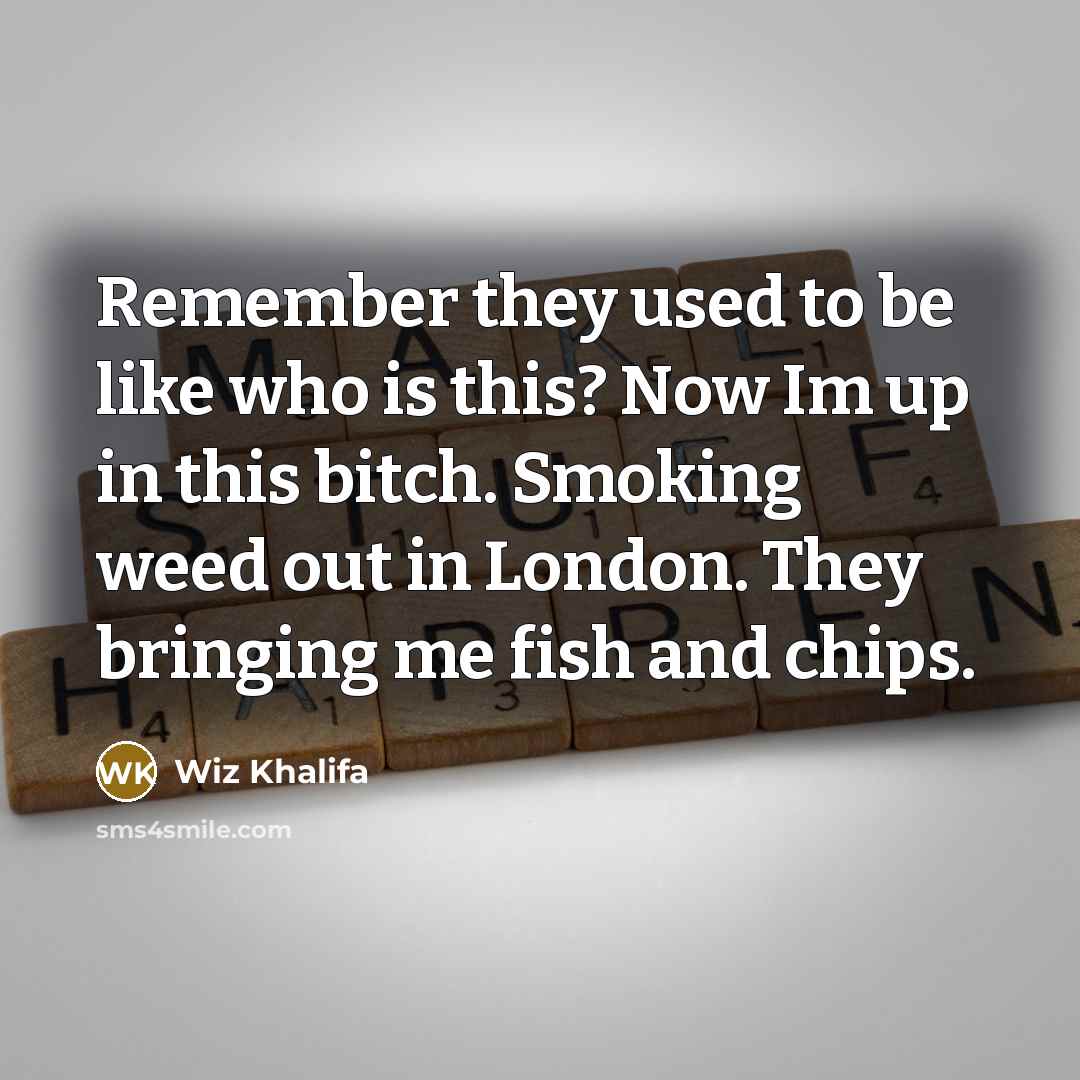 “Remember they used to be like who is this? Now…” quote by Wiz Khalifa