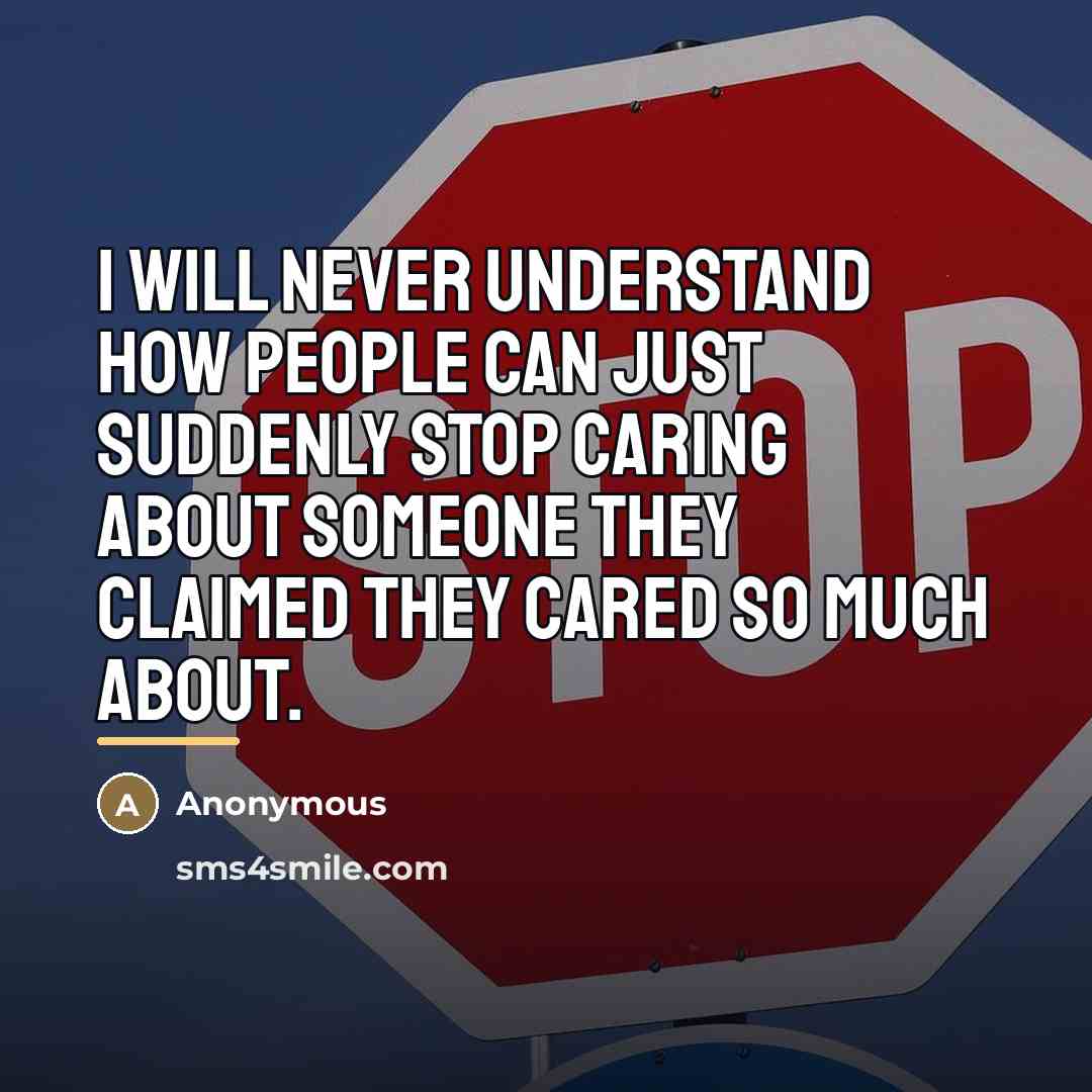 “I will never understand how people can just suddenly stop…” quote by Anonymous