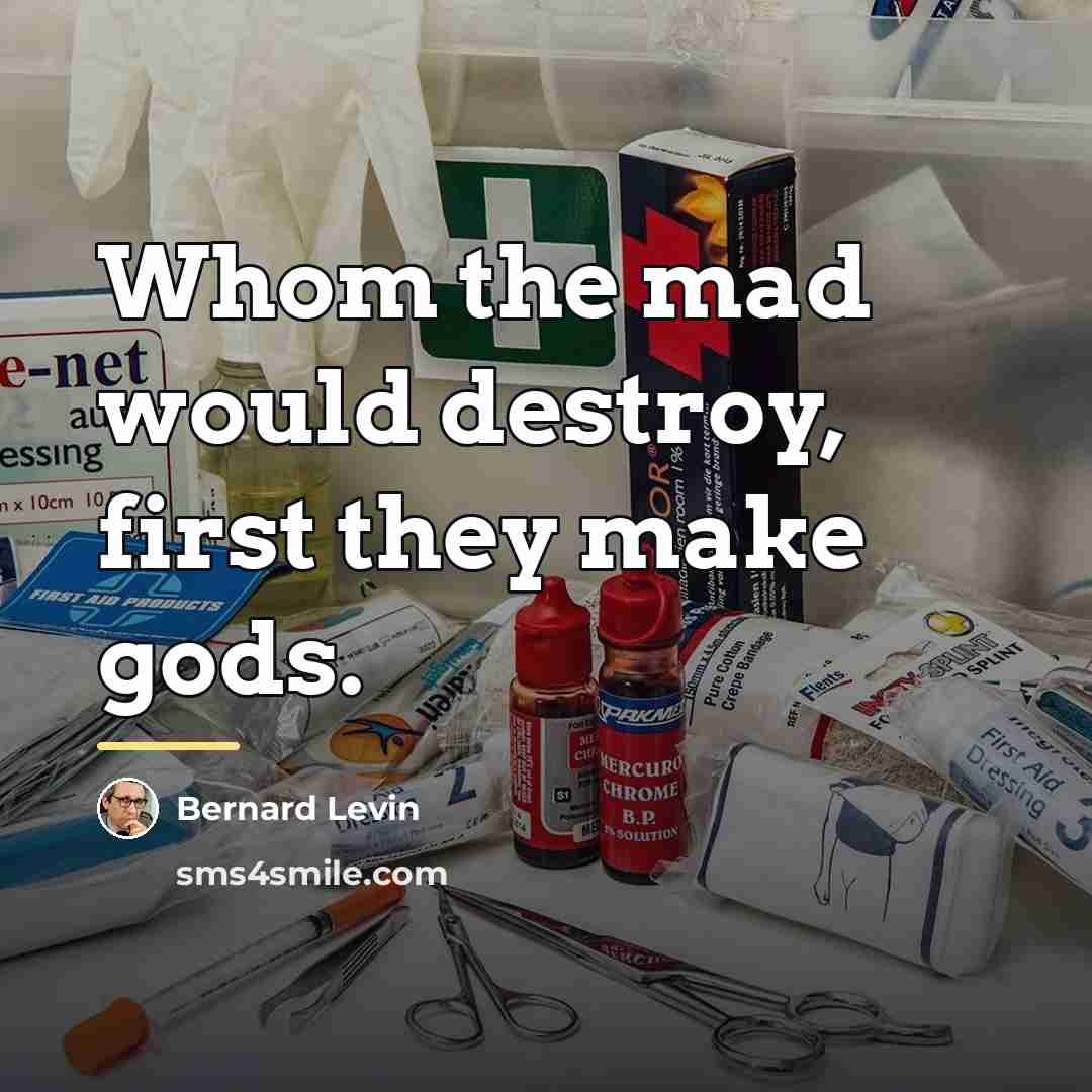 “Whom the mad would destroy, first they make gods.…” quote by Bernard Levin