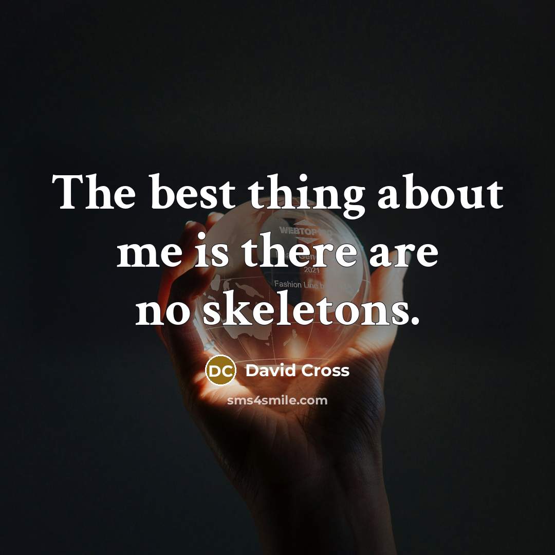 “The best thing about me is there are no skeletons.…” quote by David Cross