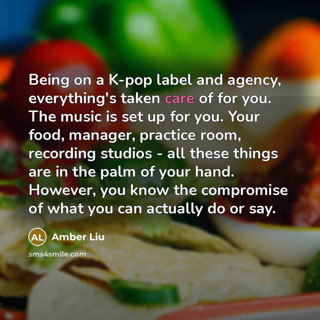 “Being on a K-pop label and agency, everything's taken care…” quote by Amber Liu