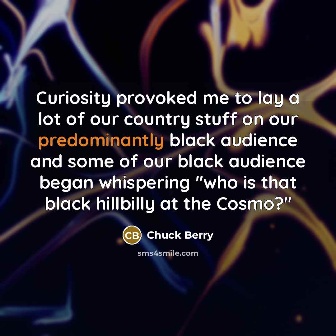 “Curiosity provoked me to lay a lot of our country…” quote by Chuck Berry