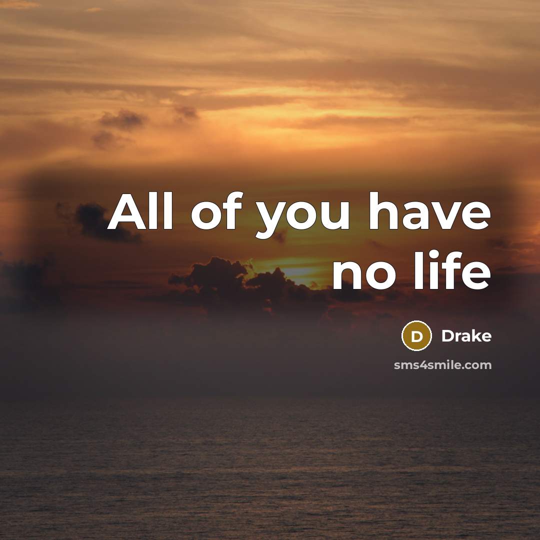 “All of you have no life…” quote by Drake