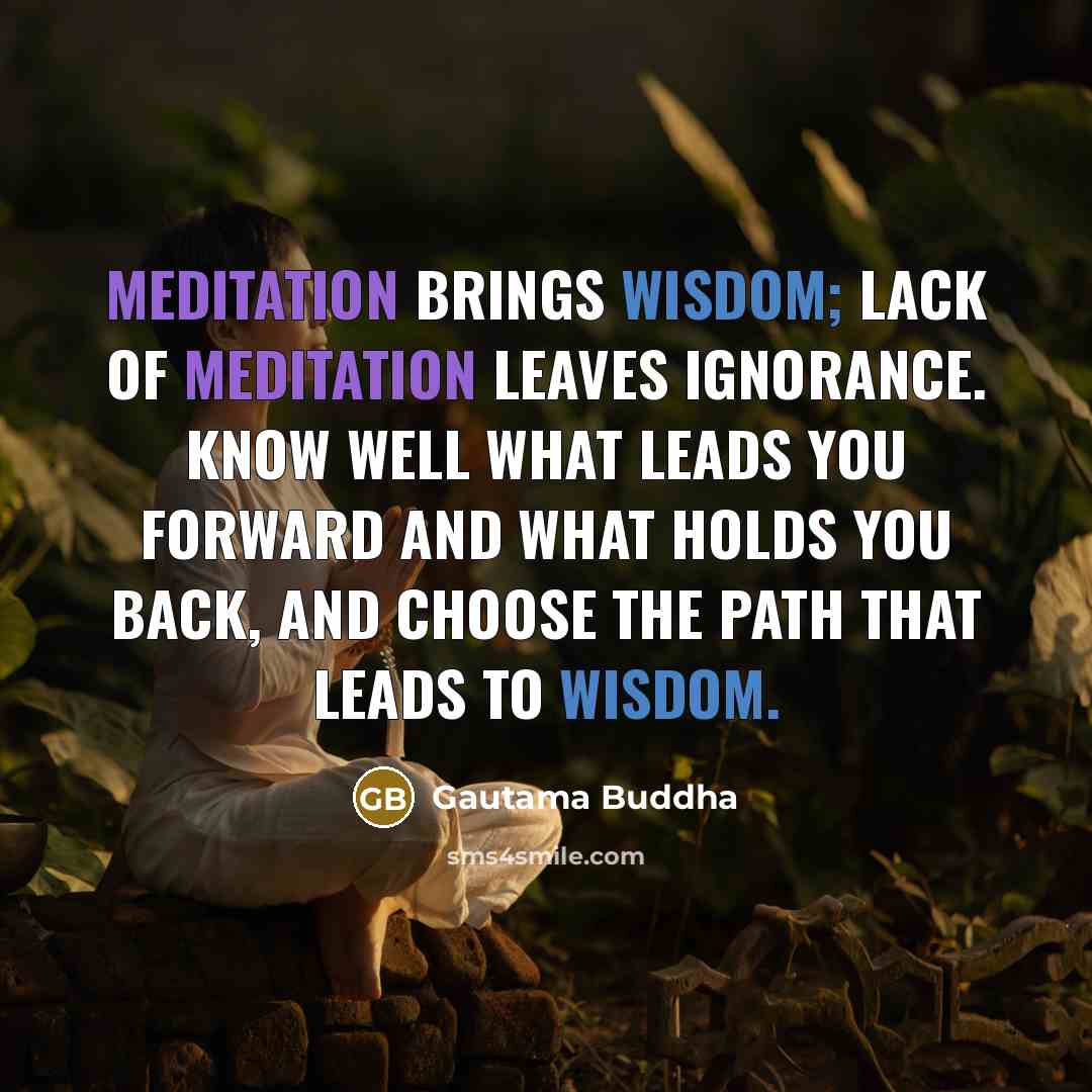 “Meditation brings wisdom; lack of meditation leaves ignorance. Know well…” quote by Gautama Buddha