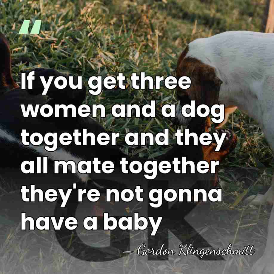 If you get three women and a dog together and they all&hellip; - Gordon Klingenschmitt