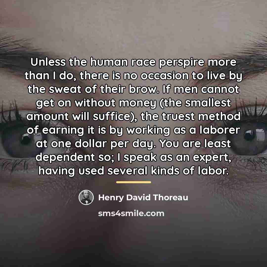 “Unless the human race perspire more than I do, there…” quote by Henry David Thoreau