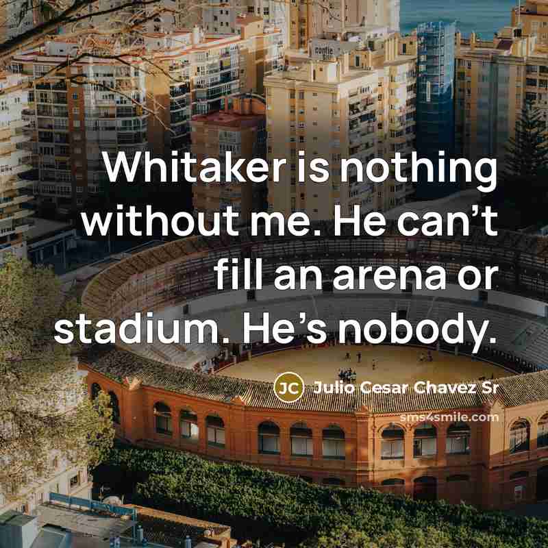 “Whitaker is nothing without me. He can't fill an arena…” quote by Julio Cesar Chavez Sr