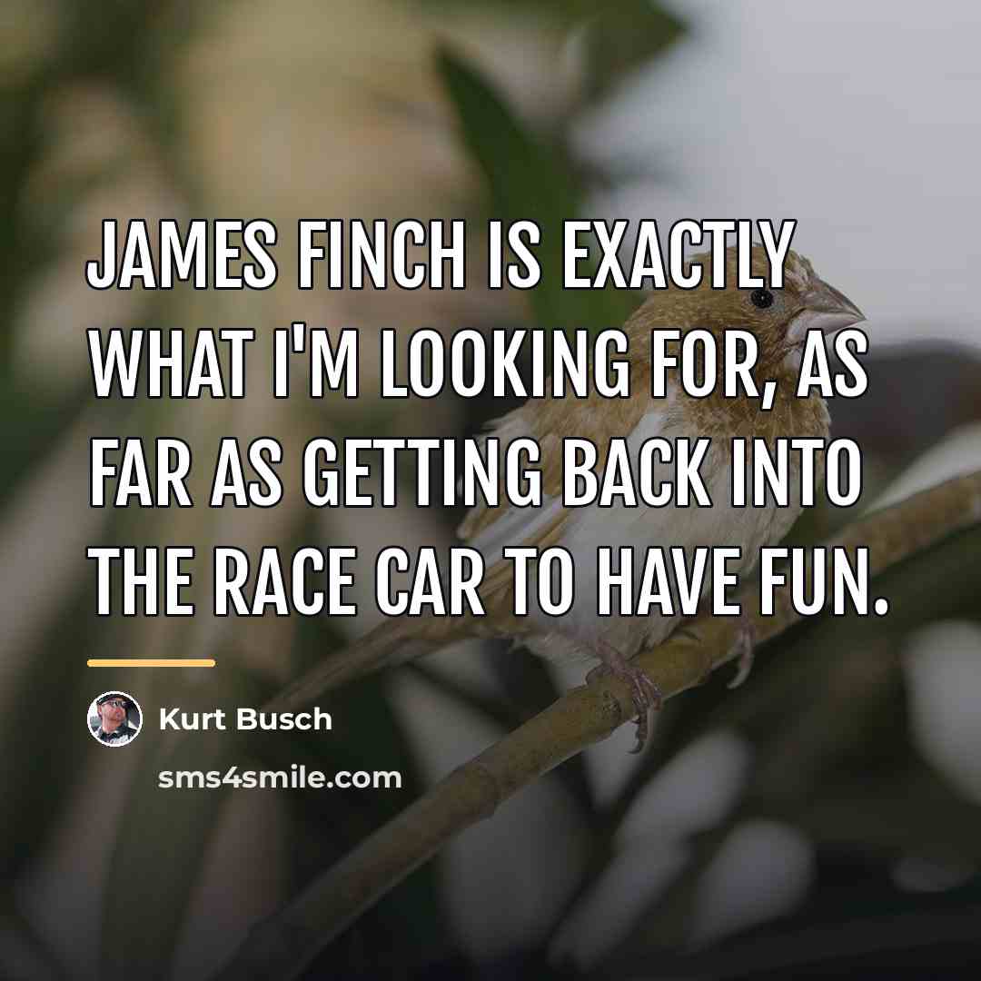 “James Finch is exactly what I'm looking for, as far…” quote by Kurt Busch