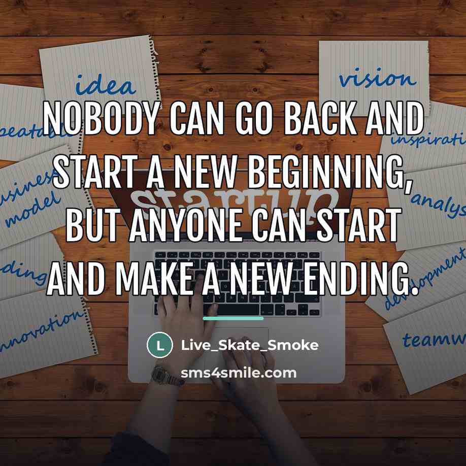 “Nobody can go back and start a new beginning, but…” quote by Live_Skate_Smoke