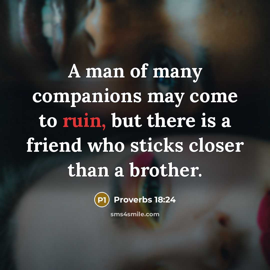 “A man of many companions may come to ruin, but…” quote by Proverbs 18:24