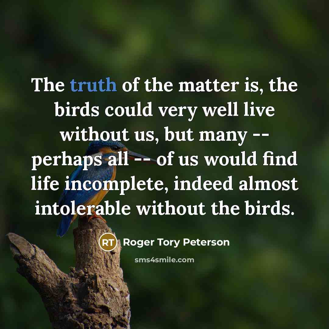 “The truth of the matter is, the birds could very…” quote by Roger Tory Peterson
