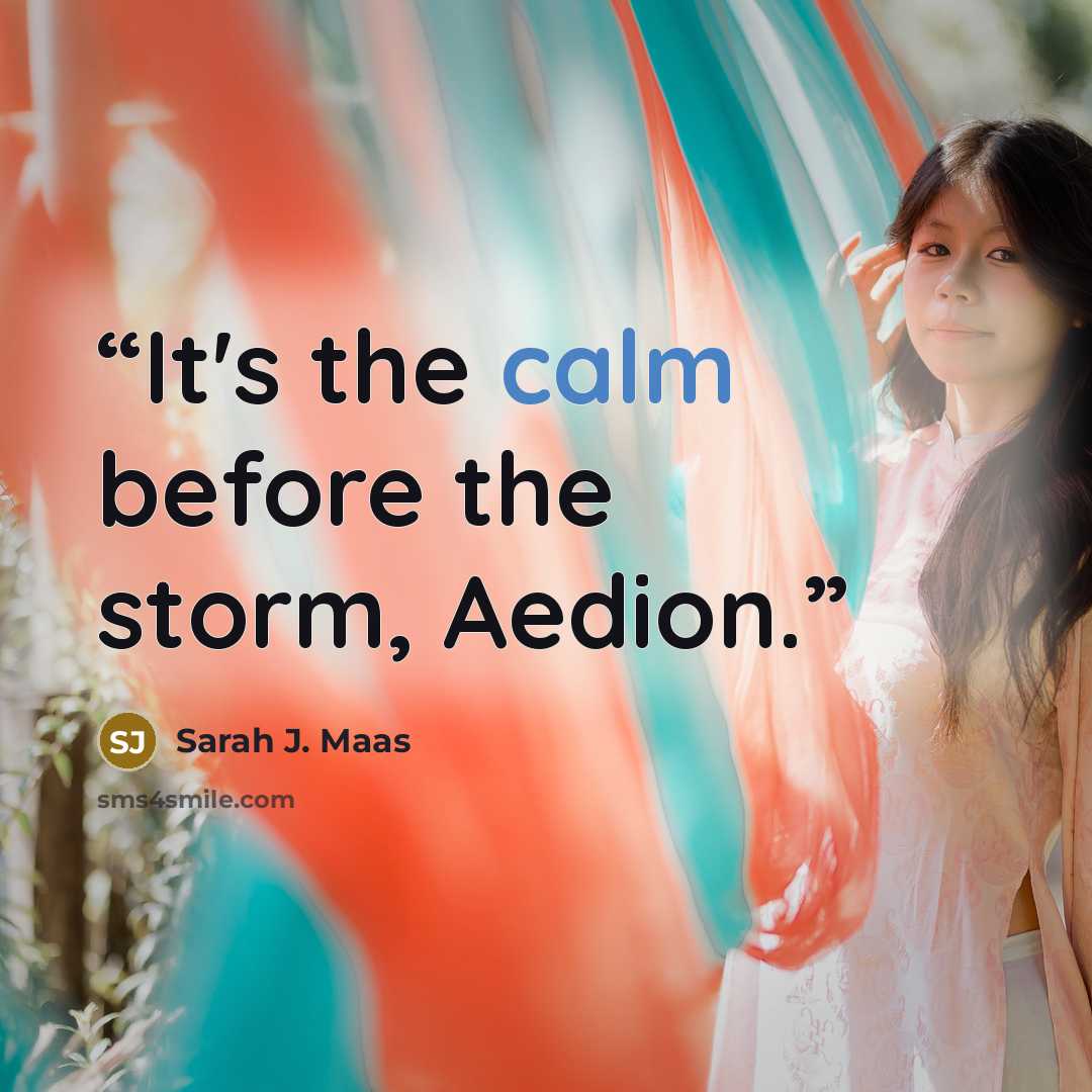 “It's the calm before the storm, Aedion.” quote by Sarah J. Maas