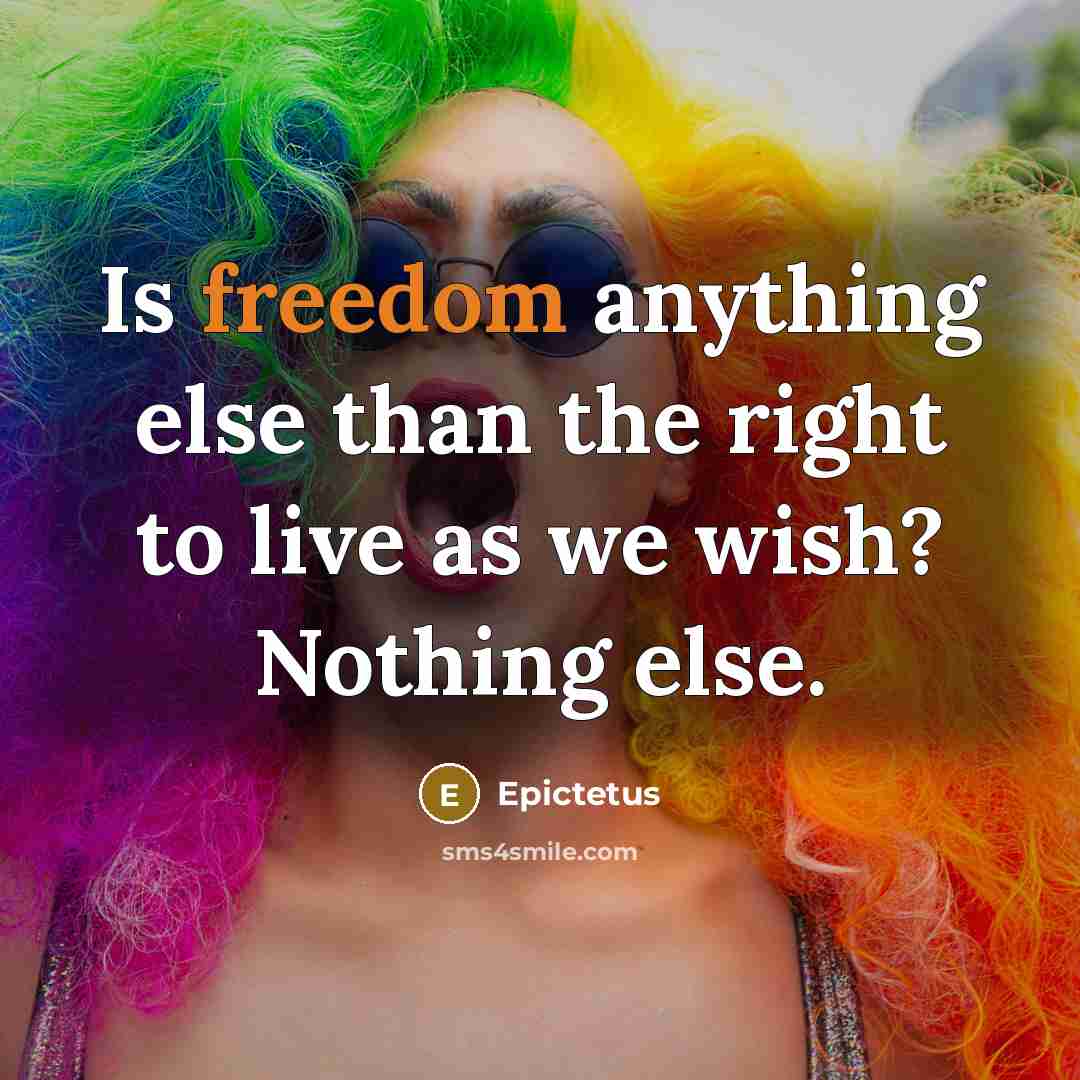 “Is freedom anything else than the right to live as…” quote by Epictetus