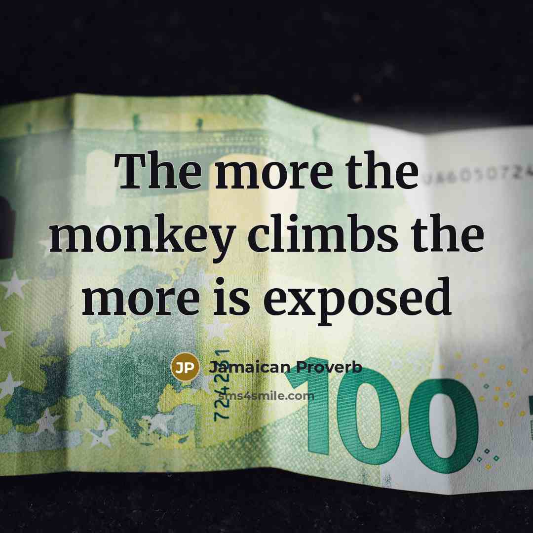 “The more the monkey climbs the more is exposed…” quote by Jamaican Proverb
