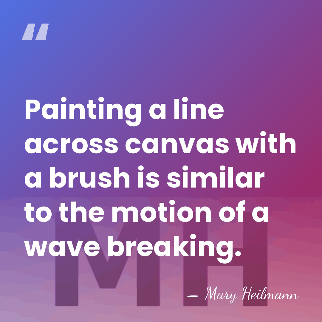 Painting a line across canvas with a brush is similar to the&hellip; - Mary Heilmann