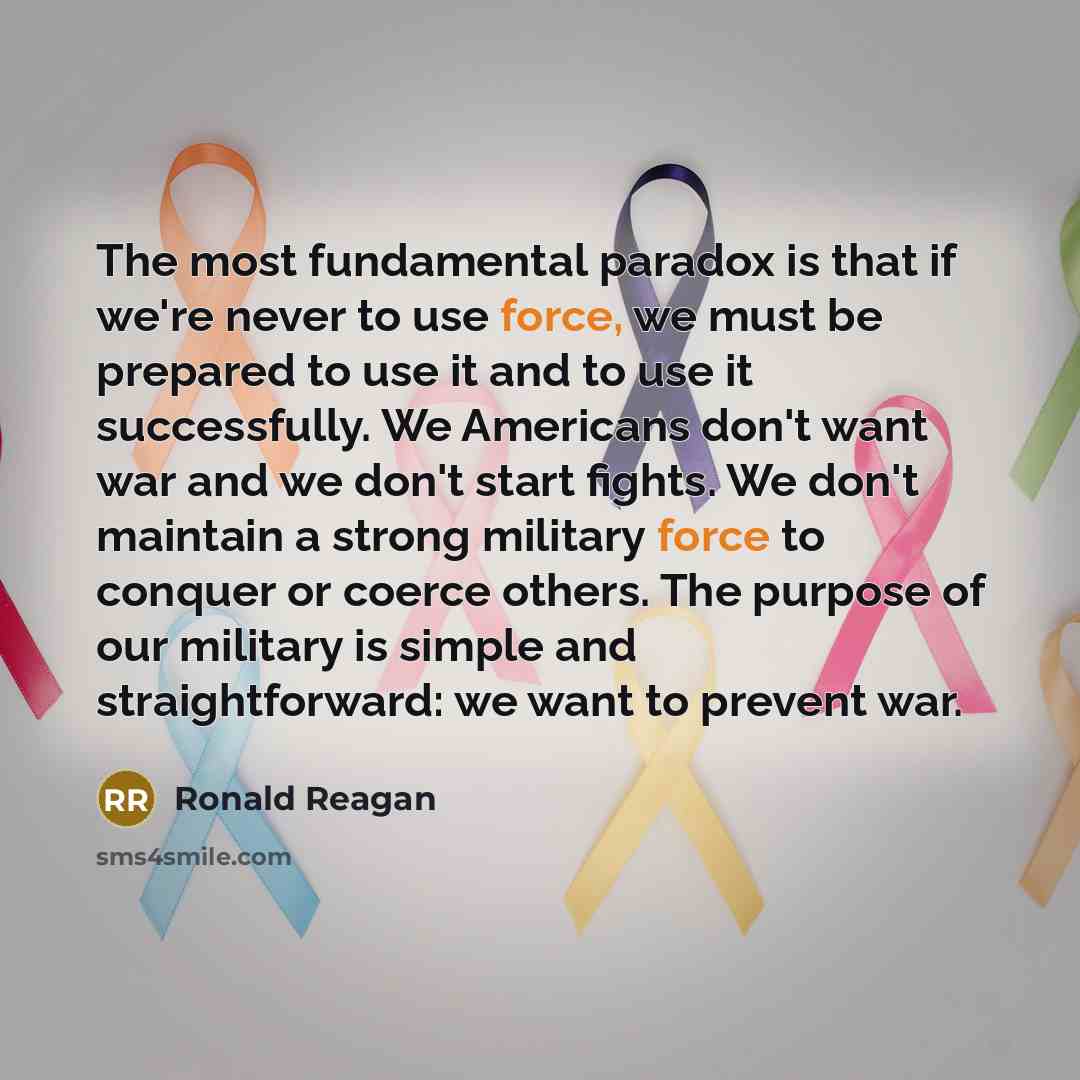 “The most fundamental paradox is that if we're never to…” quote by Ronald Reagan