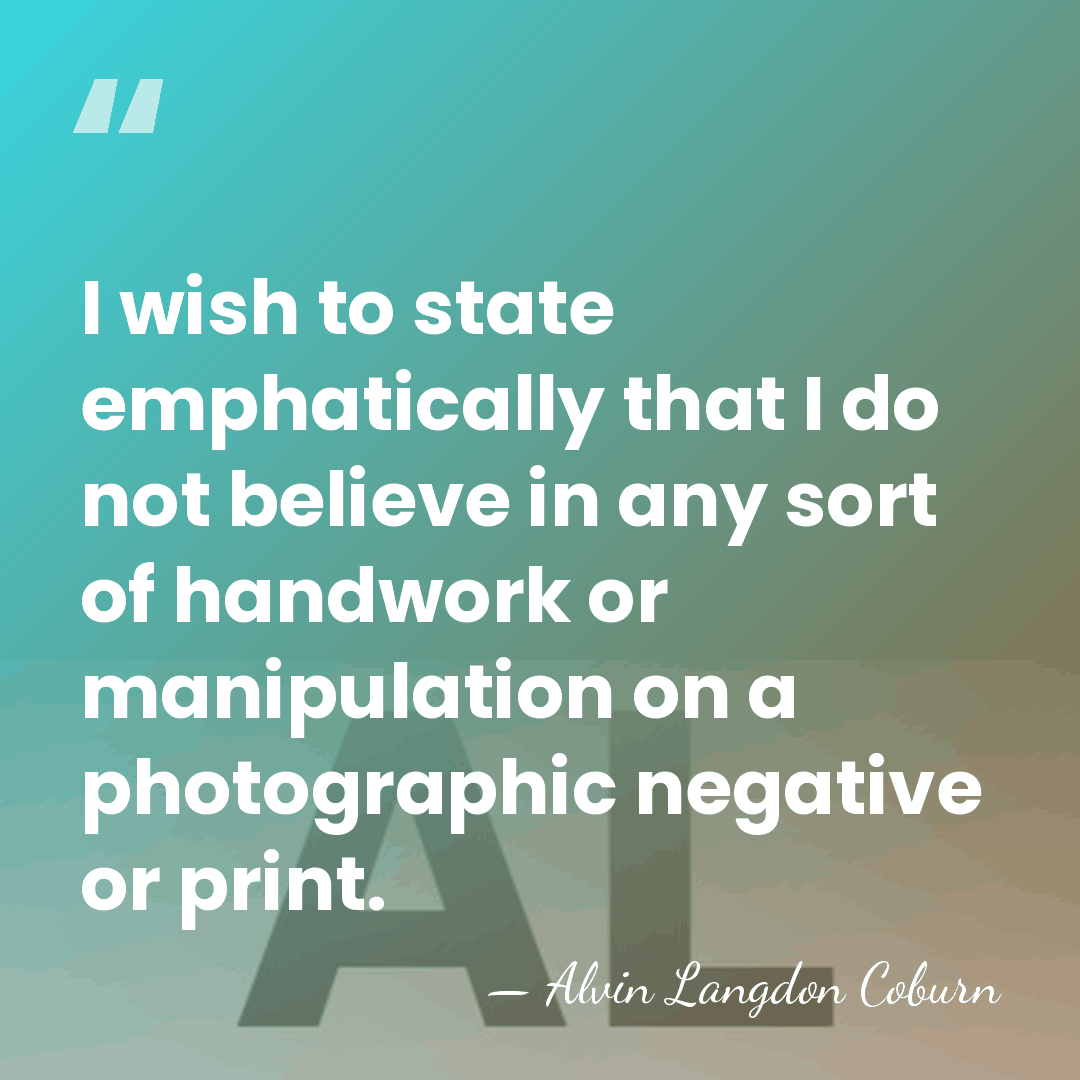 I wish to state emphatically that I do not believe in any&hellip; - Alvin Langdon Coburn