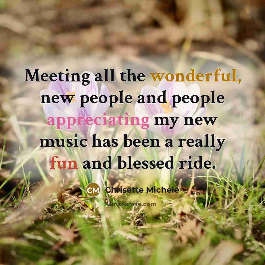 “Meeting all the wonderful, new people and people appreciating my…” quote by Chrisette Michele
